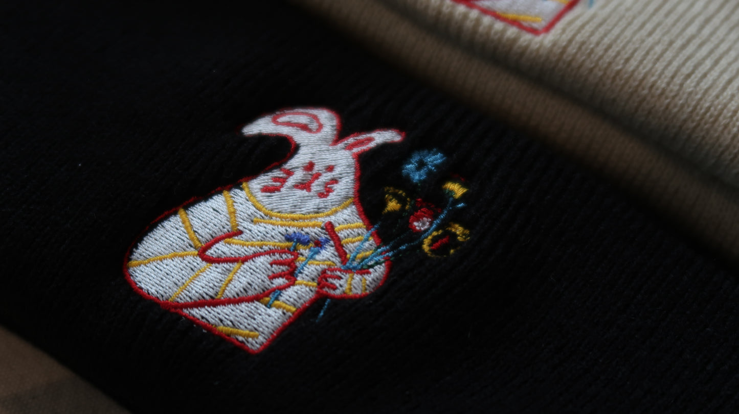 Beanie - Bunny sending you flowers