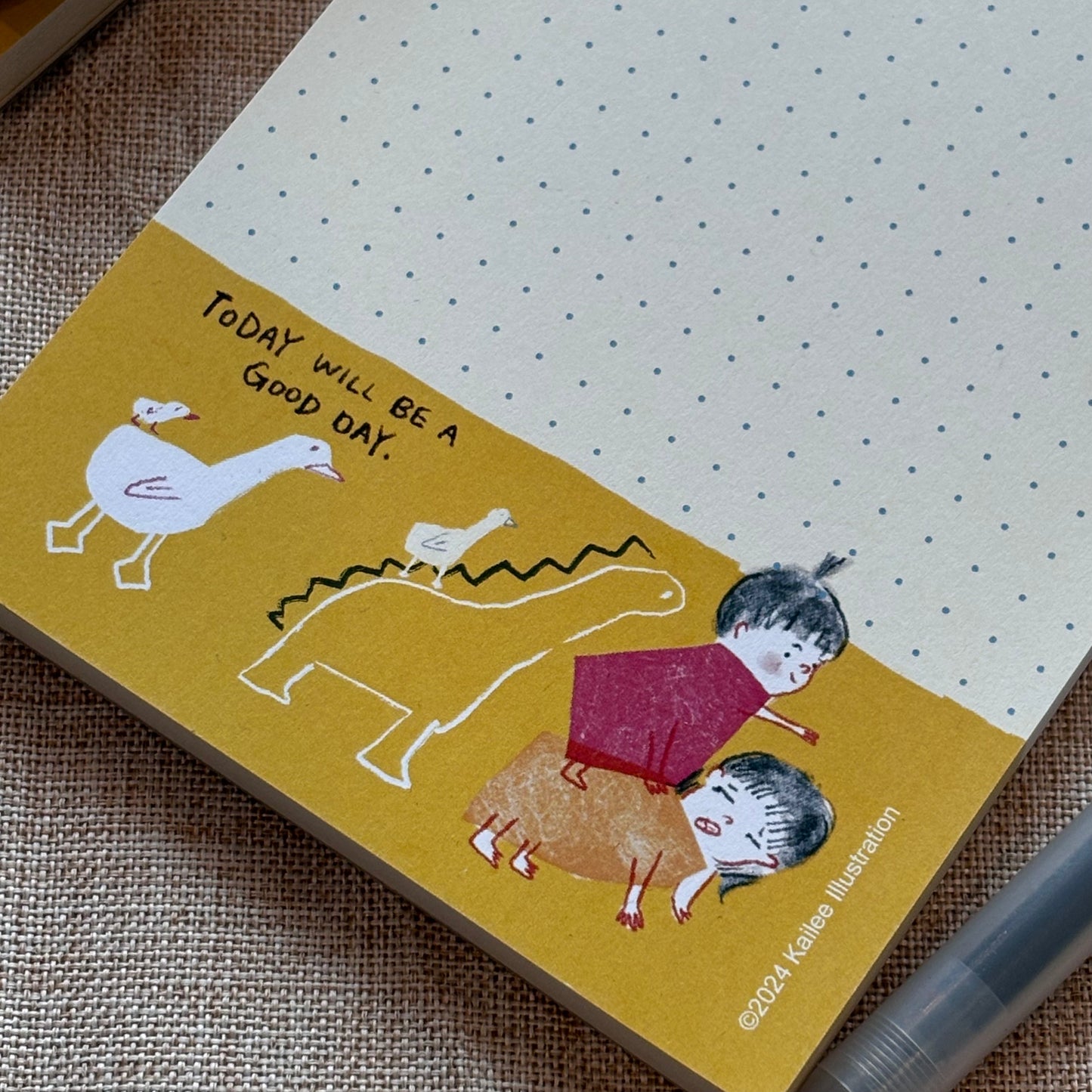 A6 notepad with Dot-grid layout - Today will be a good day!