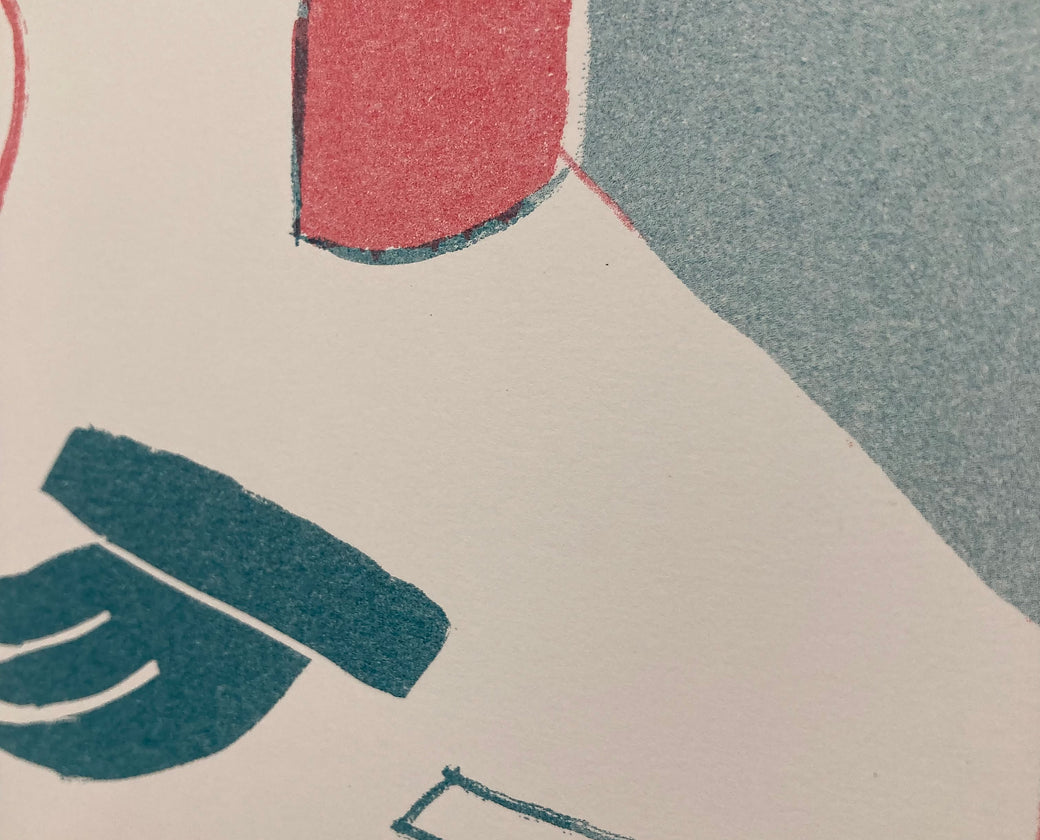 Limited Risograph - The cat and the bottle