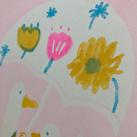 Risograph -Ducks in the rain