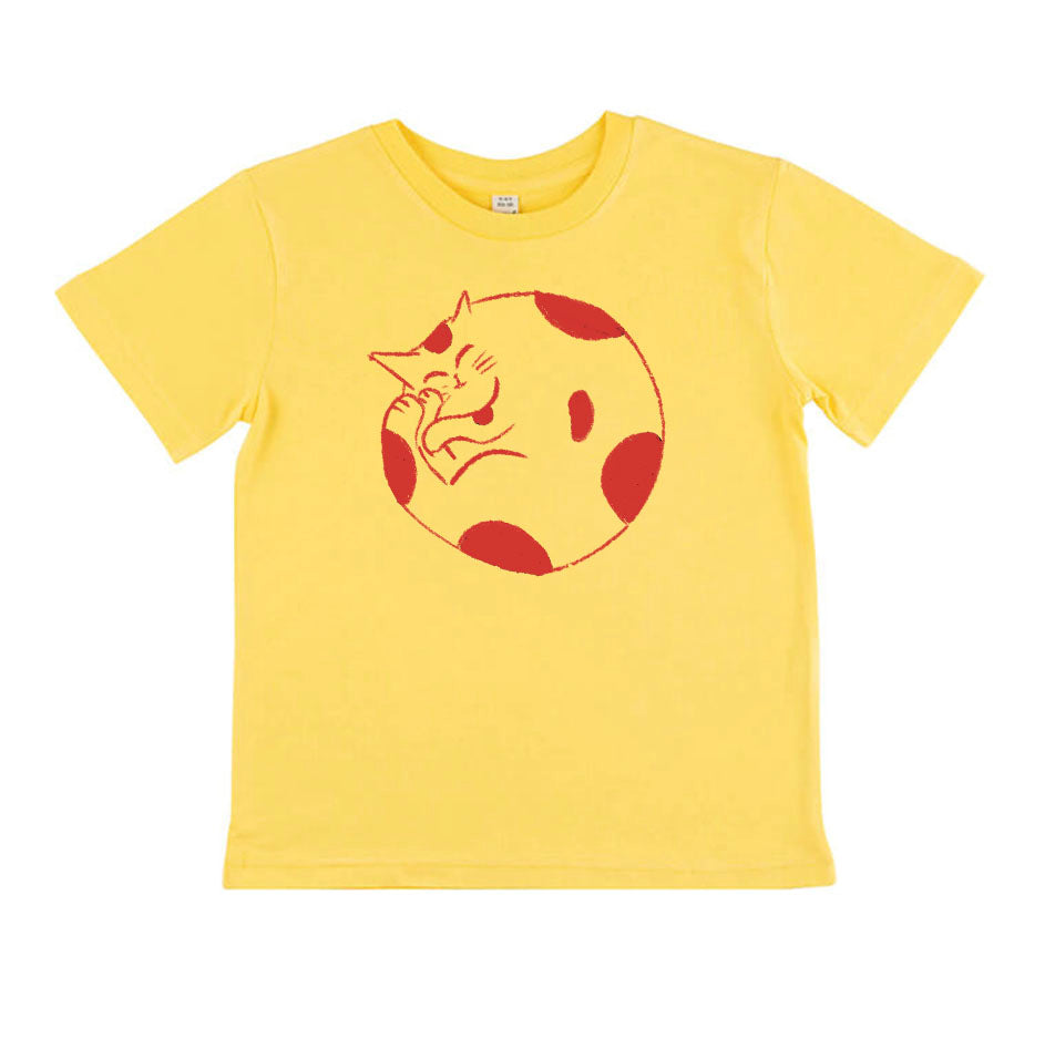 Handprinted Cozy Cat T-shirt Kid Size (Made-to-order)