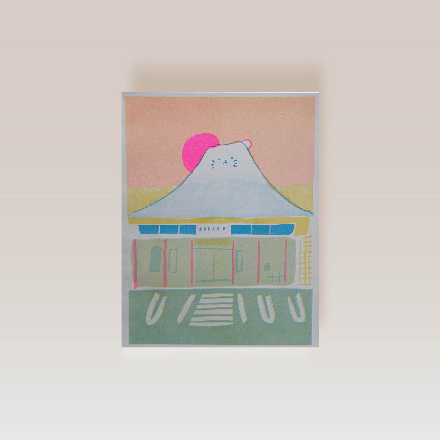 Signed Risograph - Mount Fuji and Lawson