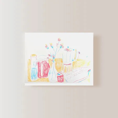 Risograph of Still Drawing - Eat Well, Love More, Laugh Often