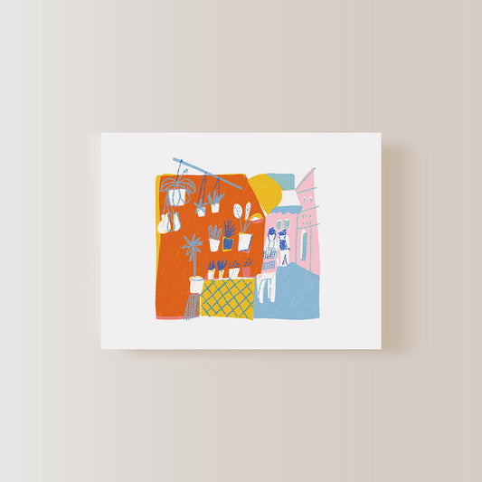 Limited Giclee Print - Shops in Lamma