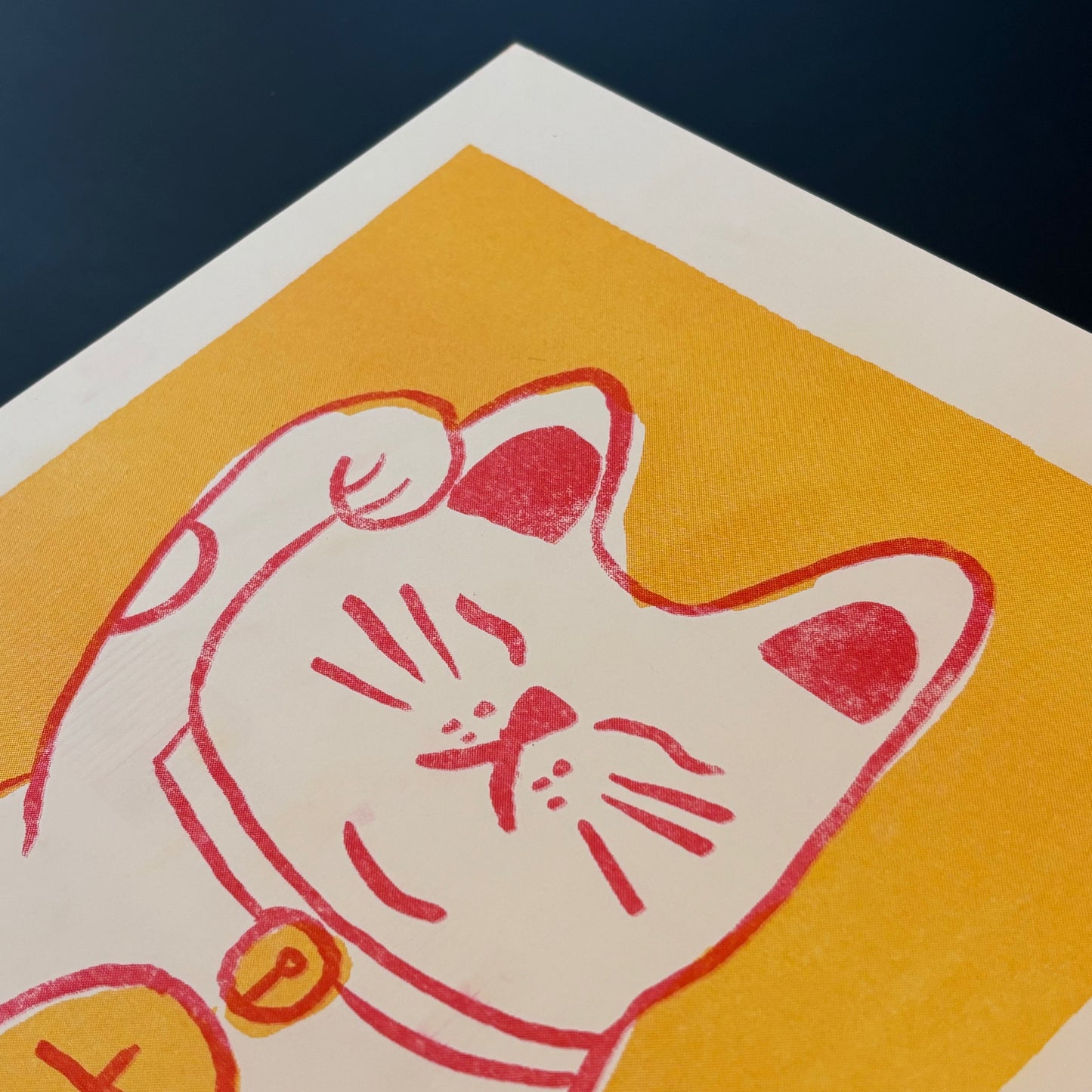 Lucky Cat Risograph Artprint