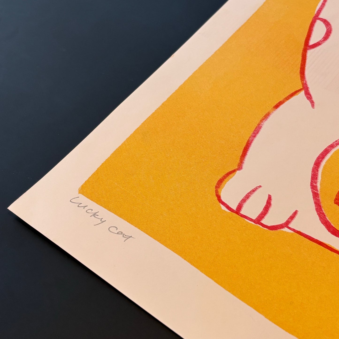 Lucky Cat Risograph Artprint