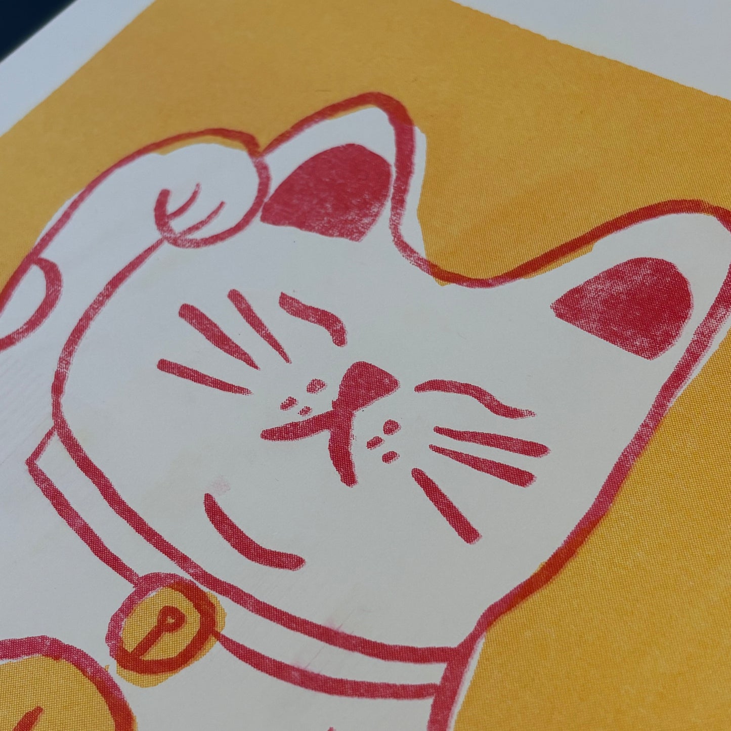 Lucky Cat Risograph Artprint