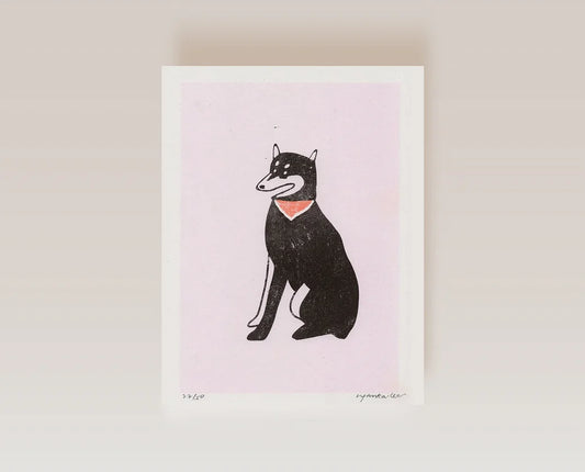 Limited Risograph - The dog and his scarf