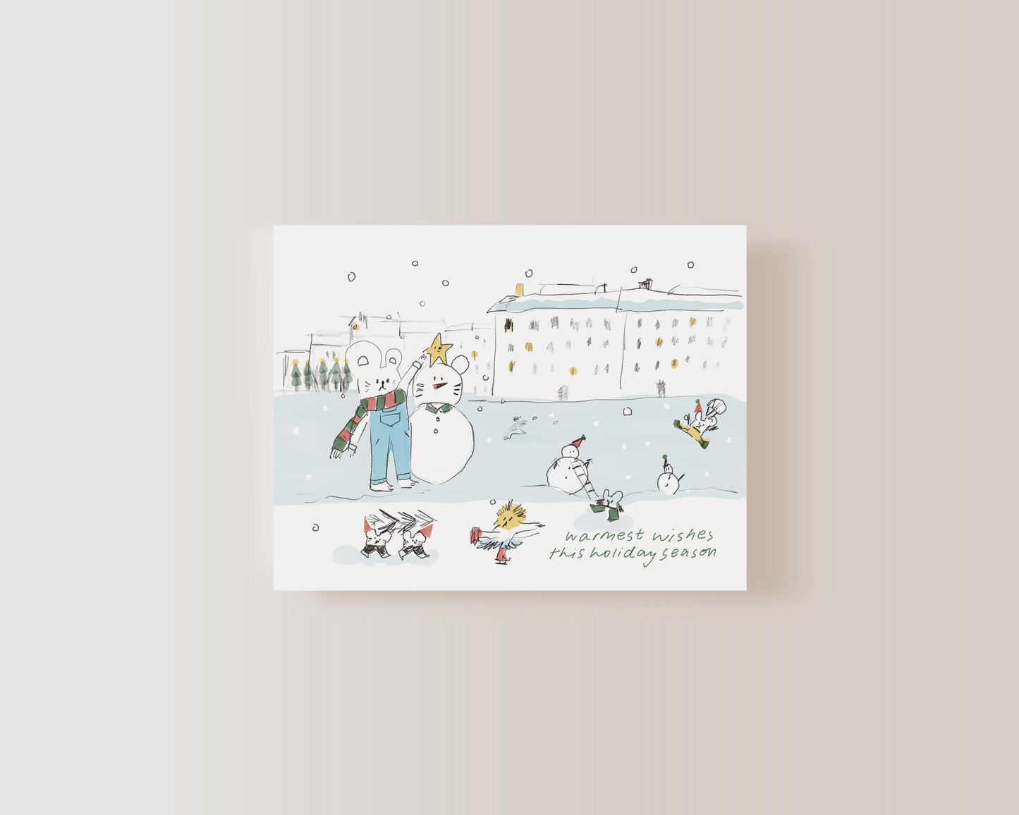 Christmas Card - Bunny's Warmest Wishes