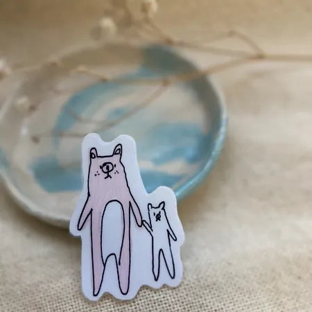 Vinyl sticker - The mother and daughter bears (Frost/Semi-transparent)
