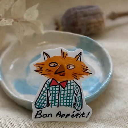 Vinyl sticker - Mr. Fox Bon Appétit! (Frost/Semi-transparent)