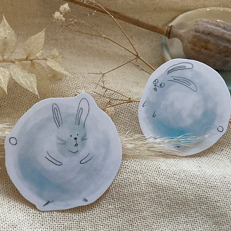 Vinyl sticker - Rounded Rabbit - Set of 2