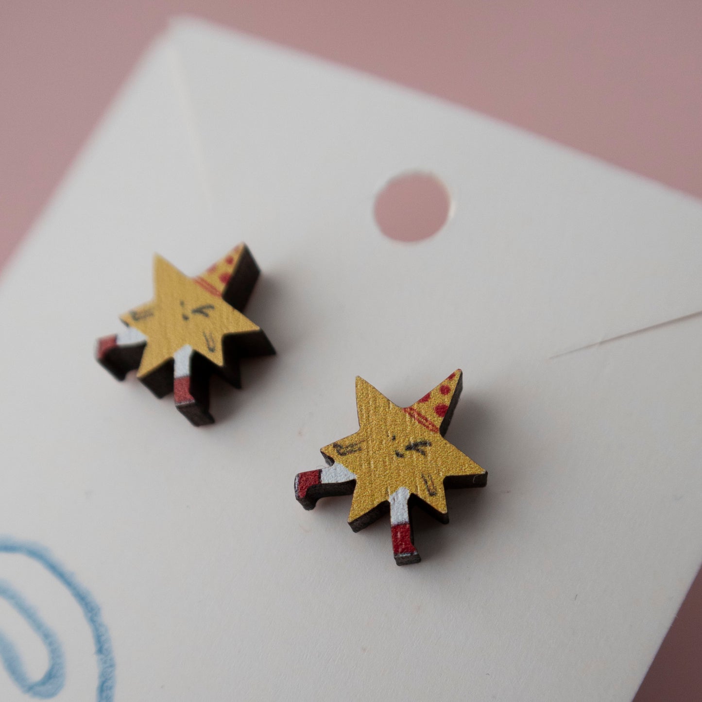 Wooden Stars Ear rings